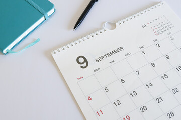 9月のカレンダー　スケジュールイメージ