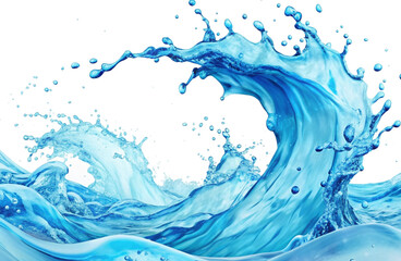 Blue water splash isolated on white background