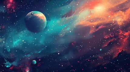 Space background in summertime