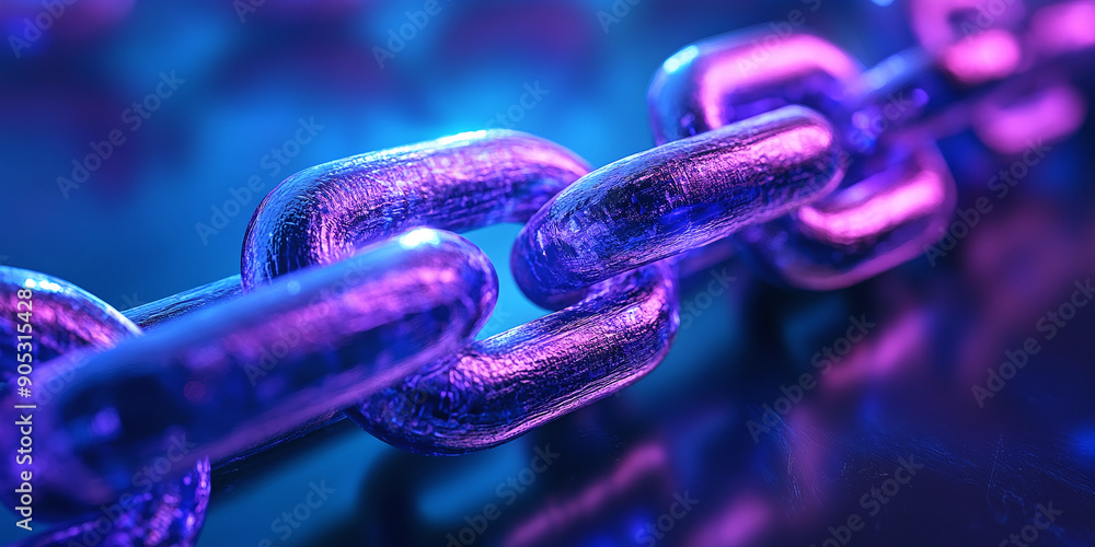 Poster utilizing blockchain technology for transparent supply chains. concept blockchain, supply chain tran