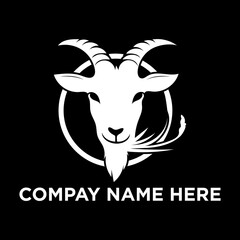 Goat head silhouette vector logo Goat logo icon vector design Goat Circle logo design illustrator design Creative Goat logo design Goat icon modern company logo