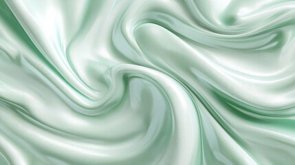 Obraz premium A mint abstract background featuring soft, swirling patterns of mint green and white. The flowing design creates a sense of movement and freshness.