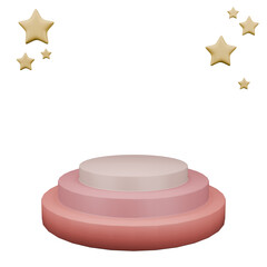 3d illustration award stand on white