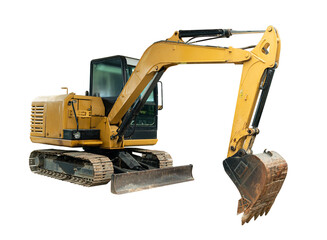 Excavator isolated on transparent background, PNG File. © banphote