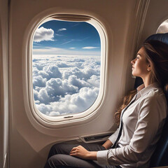 girl in the airplane