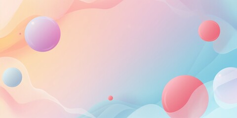 Colorful pastel bubbles floating in a soft, dreamy background, creating a whimsical and serene atmosphere