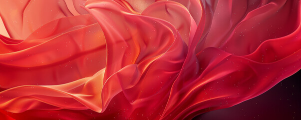 Obraz premium Vivid scarlet abstract backdrop with organic, flowing shapes and soft gradients, evoking a sense of harmony and balance.