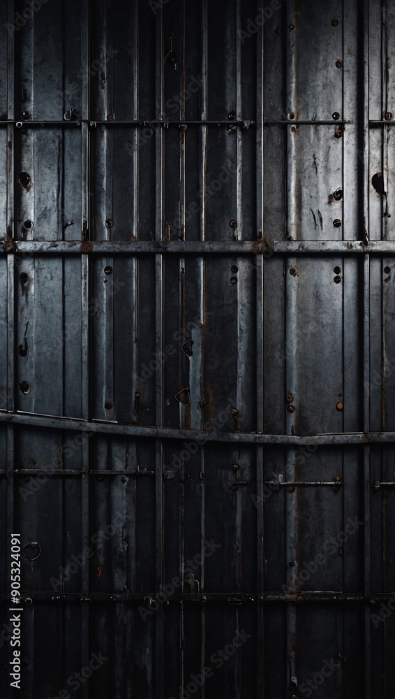 Wall mural industrial-style black grunge metal background in 3d rendering