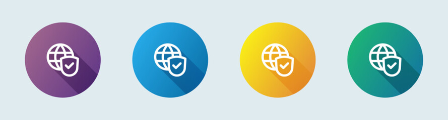 Secure connection line icon in flat design style. Network signs vector illustration.