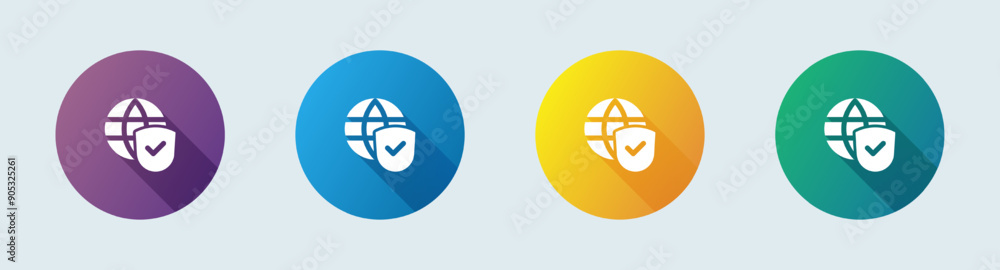Poster secure connection solid icon in flat design style. network signs vector illustration.