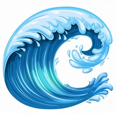 Ocean water wave splash. Sea surf cartoon vector icon. Liquid drop stream summer game graphic. Isolated fluid high falling tsunami swirl vfx design. Storm motion clipart for environment illustration