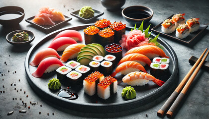 Artful Sushi Platter Display