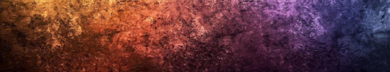 Fototapeta premium Abstract Granular Gradient Banner Background with Deep Brown, Orange, Purple, and Black Noisy Textures for Poster Titles and Design.