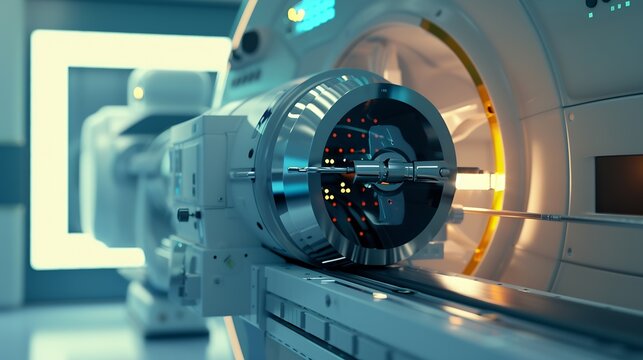 Cancer therapy advanced medical linear accelerator in the therapeutic radiation oncology to treat patients with device radiation oncology therapy device : Generative AI