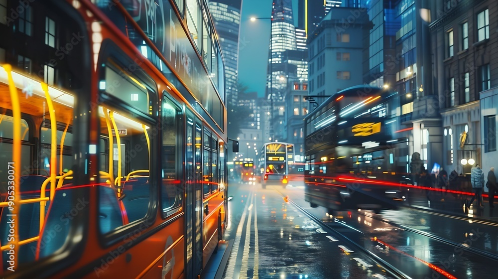 Aufkleber urban transport and network wide angle visual for banners or advertisements : generative ai