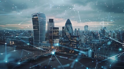 Abstract technology background in London for global business concept : Generative AI