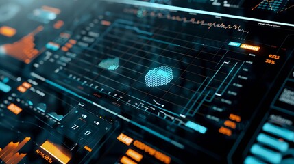 Obraz premium Data analytics automated with AI technology Big data business analytics and artificial intelligence automation Dashboard report with sales and operations charts and KPI insights on tou : Generative AI