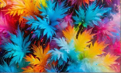 Vibrant Colorful Feather Swirls