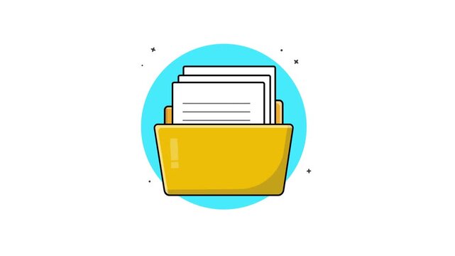 4k Folder with Document Animation Video 