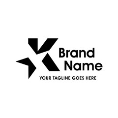 Simple and Memorable Initial K Star Logo