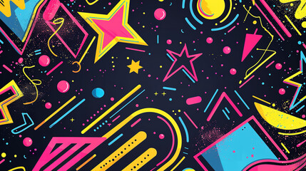 Back To The 90's Backdrop on black background, 90s Theme Party Decoration, Retro Birthday Sign, Nostalgic Disco, Millennial Gen Z Hip Hop Banner. Typical retro background of the 90’s