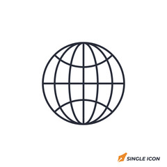 Globe icon vector illustration. Globe symbol isolated on white background
