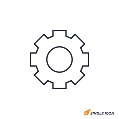 Gear icon vector illustration. Gear symbol isolated on white background