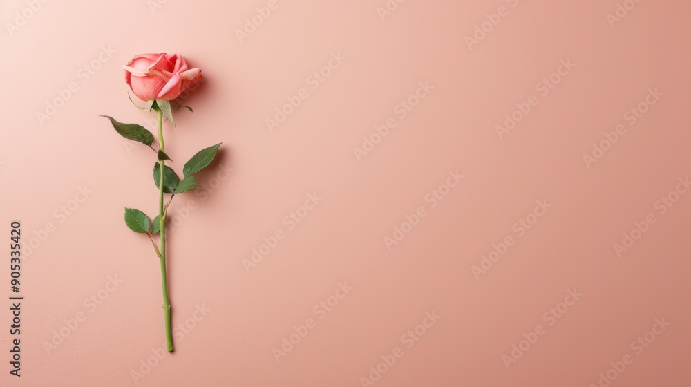 Poster a minimalistic composition in shades of brown, with a charming rose border creating a focal point. t