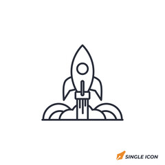 Rocket icon vector illustration. Rocket symbol isolated on white background