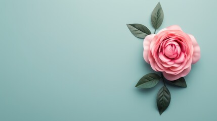 A minimalist design featuring a delicate pink rose border, with a clean and simple layout that offers plenty of space for text or graphics. Ideal for projects that require a soft and romantic touch.