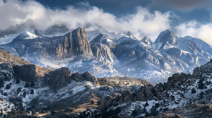 Obraz premium The Wind River Range Mountain range in Wyoming USA : Generative AI