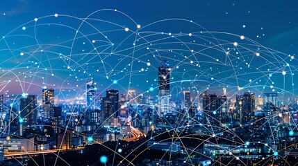 Global connection and the internet network alteration in smart city  Concept of future wireless digital connecting and social media networking : Generative AI