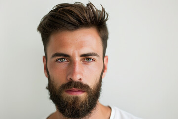 Obraz premium medium shot frames the subject's face andshoulders against a clean white background