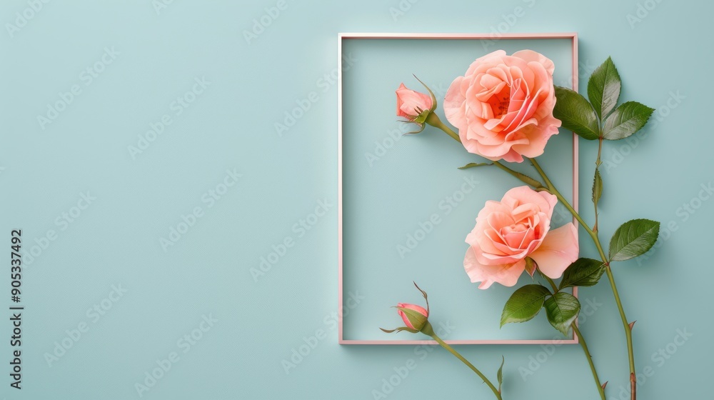 Poster a chic and modern silver frame with a delicate rose border, adding a touch of sophistication to any 