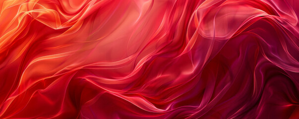 Obraz premium Vivid scarlet abstract background with flowing, wavy lines creating a dynamic sense of movement.