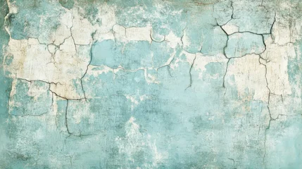 Wall murals A mint abstract background with a cracked, distressed texture. The aged appearance adds character and a touch of history.