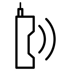 Mobile phone icon in thin line style vector illustration graphic design