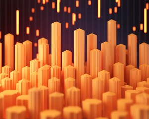 Fototapeta premium Financial market volatility, risk assessment tools, flat design illustration