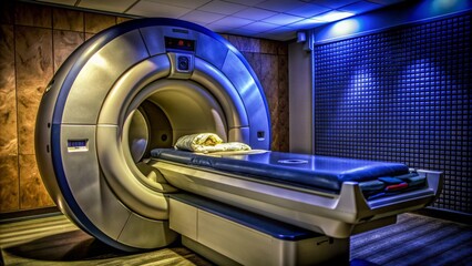 Demonstration of medical equipment, in the hospital premises, ultrasound, MRI, CT, X-ray machine, massage chair