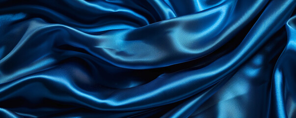 Obraz premium A vibrant sapphire background with subtle textures of fabric, like silk or velvet, creating a luxurious and tactile visual effect with highlights and shadows.