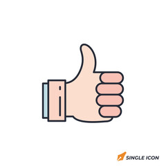 Thumbs Up icon vector illustration. Thumbs Up symbol isolated on white background