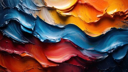 Abstract Oil Painting with Vibrant Colors