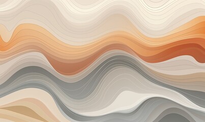Elegant Abstract Topographic Design Featuring Wavy Lines in Earthy Tones for Contemporary Art and Design Projects