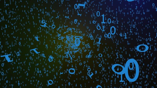 Abstract binary numbers background. Big data pattern, digital technology concept. 