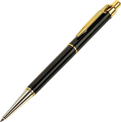 Naklejka premium Black pen with gold accents