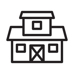Barn icon in thin line style vector illustration graphic design