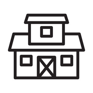 recommend clip art: Barn icon in thin line style vector illustration graphic design