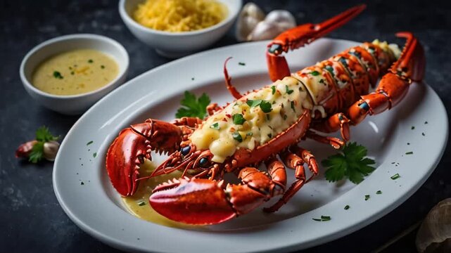 cooked lobster in restaurant, traditional food Vietnam