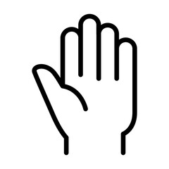 Rising hand icon in thin line style vector illustration graphic design