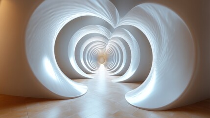 Abstract Tunnel of Light and Shapes